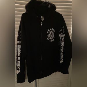 shadow of intent zip up color black and white size medium unisex